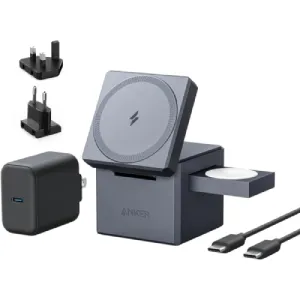 Anker 3-in-1 Cube Compatible with MagSafe Wireless Charger - Grey
